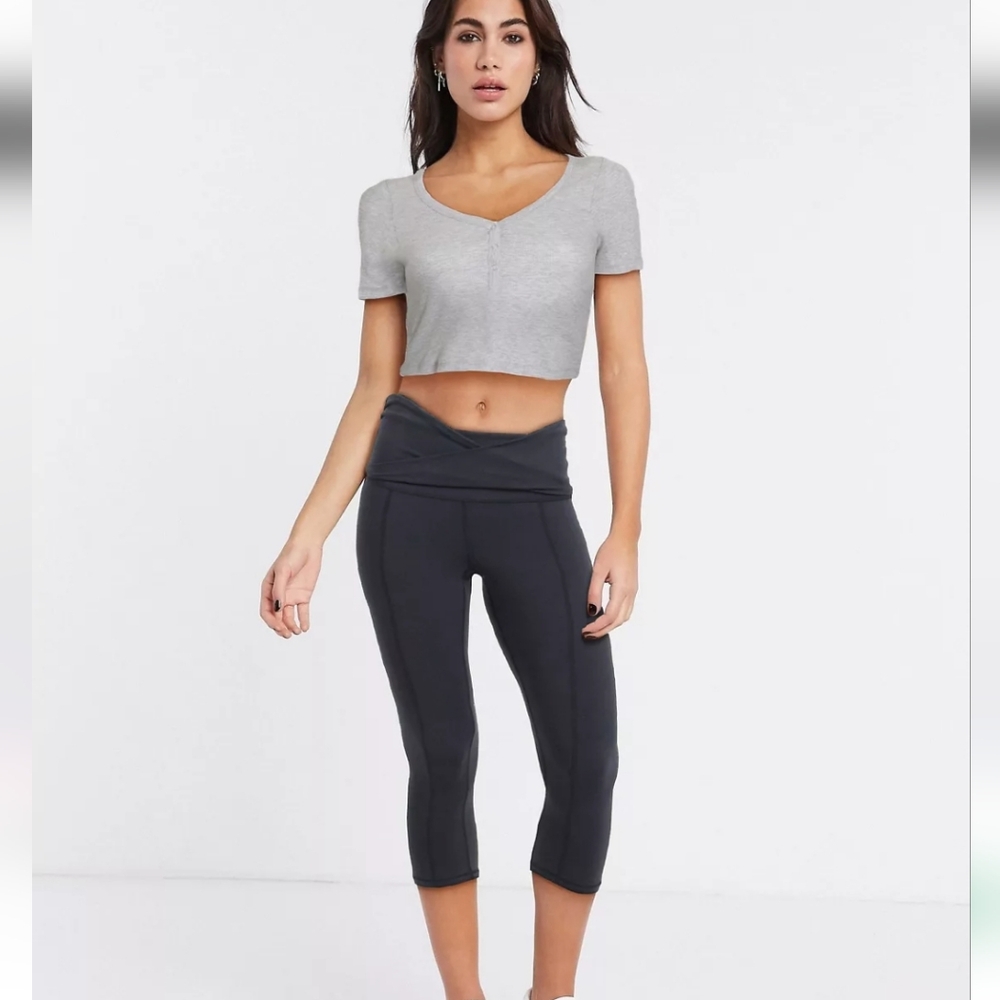 Free People Hang Ten High Rise Leggings Black Size Medium